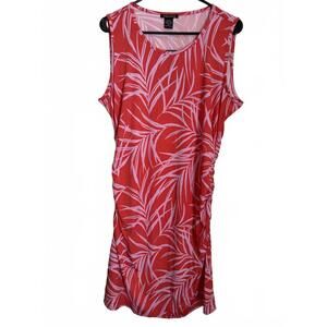 NEW Robert Louis Women's Dress Size XL Extra Large Red Pink Sleeveless Tropical